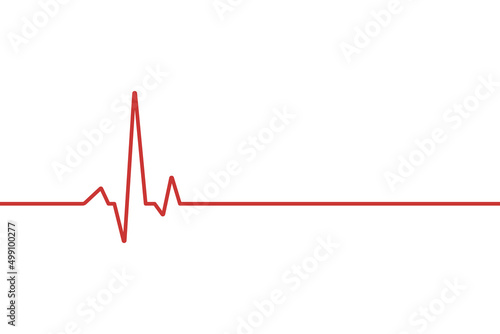 Vector illustration with red line cardio for medical design. Heartbeat cardiogram.