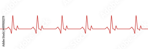 Vector illustration with red line cardio for medical design. Heartbeat cardiogram.