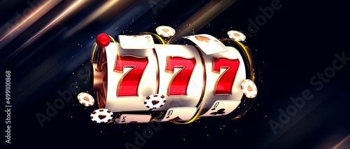 Fotografia casino slot machine cards poker blackjack baccarat  Black And Red Ace Symbols ba