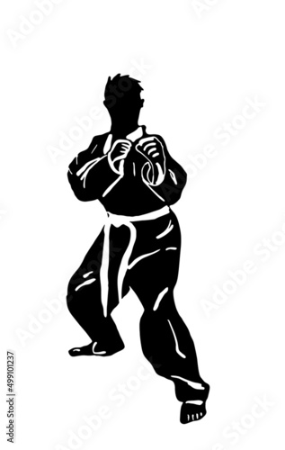 karate taekwondo illustration vector logo