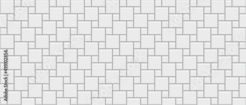 Tile subway wall. Vintage rectangle brickwall. Seamless brick texture. Metro background. Ceramic pattern. Old stone surface. Apron faience print. Cement print. Kitchen backsplash. Vector illustration.
