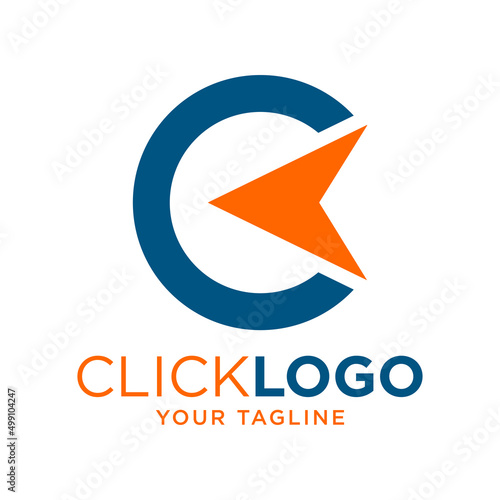 Click logo on a white background.
