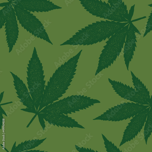 Cannabis seamless pattern print design. Vector illustration