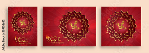 Happy Diwali vector illustration. Festive Diwali and Deepawali card. The Indian festival of lights on color background