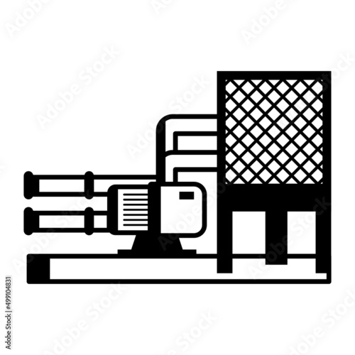 Single stage radial flow pump with membrane Concept vector icon design, Water Treatment and Purification Plant symbol, Environment Friendly Industry Sign, Desalination Biotechnology stock illustration