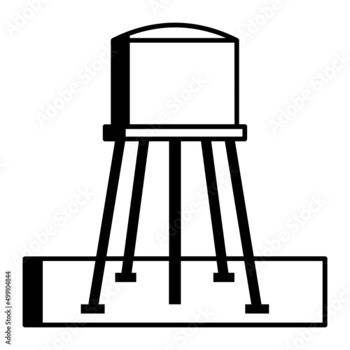Mushroom shape tower vector icon design, Water Treatment and Purification Plant symbol, Environment Friendly Industry Sign,Desalination Biotechnology stock illustration, municipal storage Tank Concept