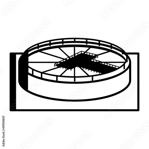 ponds for recycle dirty sewage water Concept vector icon design, Water Treatment and Purification Plant symbol, Environment Friendly Industry Sign, Desalination Biotechnology stock illustration