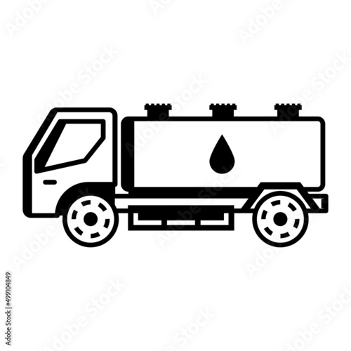 liquid tanker lorry vector icon design, Water Treatment and Purification Plant symbol, Environment Friendly Industry Sign, Desalination Biotechnology stock illustration, Drinking Water Supply Concept,