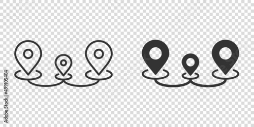 Map pin icon in flat style. gps navigation vector illustration on white isolated background. Locate position business concept.