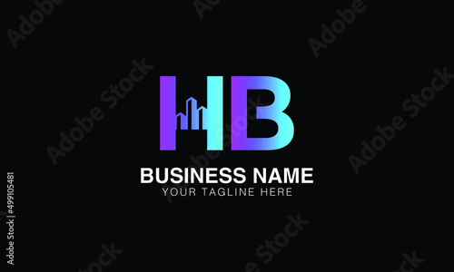 abstract letter hb real estate logo design, apartment logo design, mortgage logo