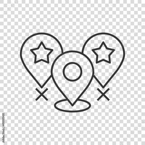 Map pin icon in flat style. gps navigation vector illustration on white isolated background. Locate position business concept.