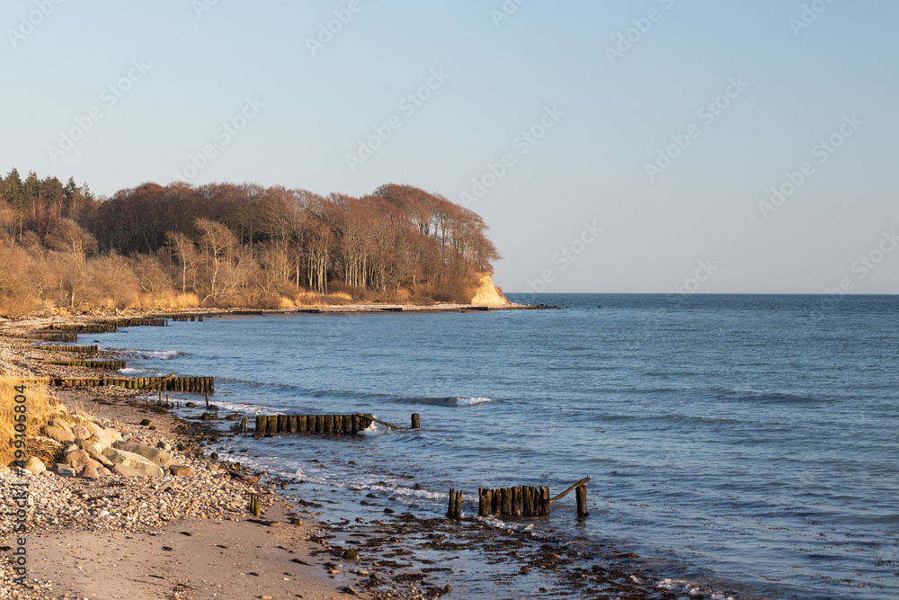 Coast of Sonderborg Bay (Sønderborg Bugt) of Baltic sea