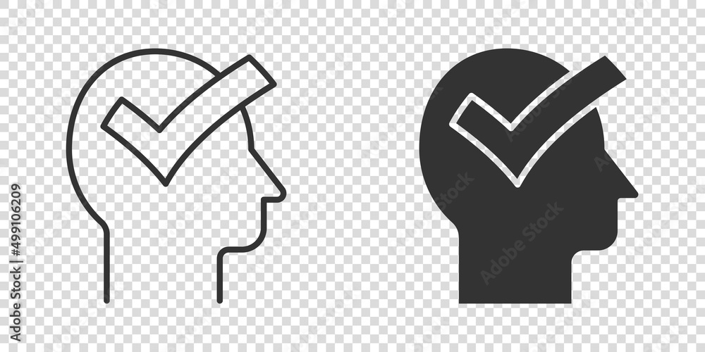 Organization management icon in flat style. People with check mark vector illustration on white isolated background. Businessman business concept. Organization management icon in flat style. People with check mark vector illustration on white isolated background. Businessman business concept.