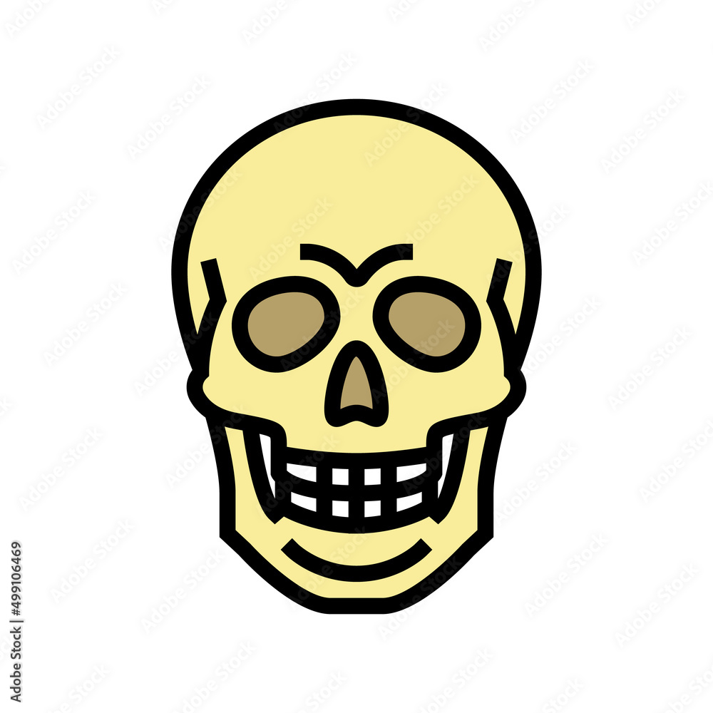 skull bone color icon vector. skull bone sign. isolated symbol illustration