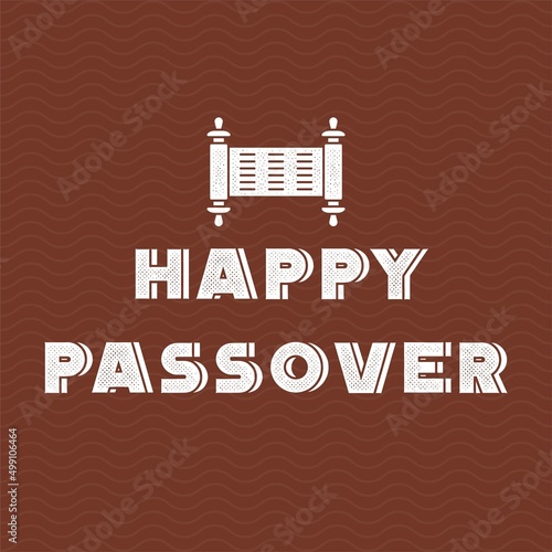 Happy passover text with torah hebrew bible icon