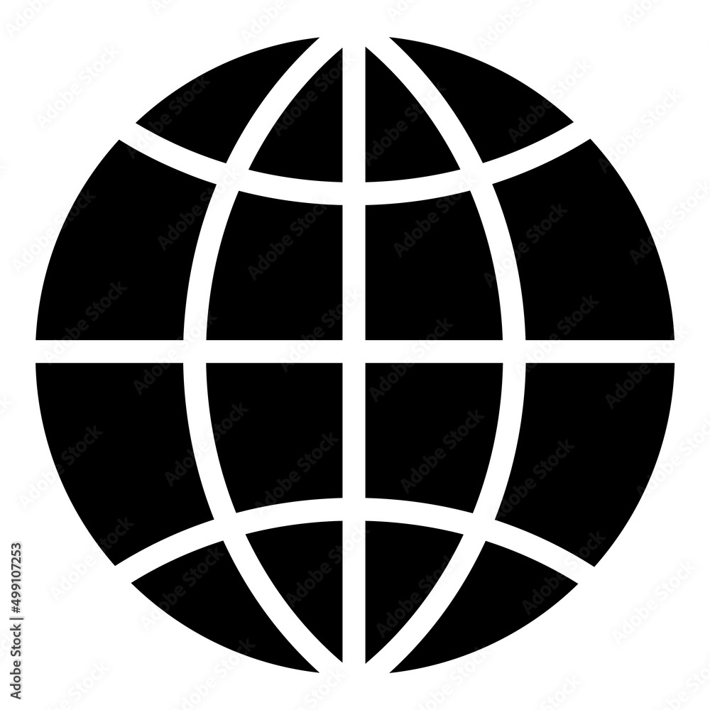 Globe Flat Icon Isolated On White Background Globe Flat Icon Isolated On White Background