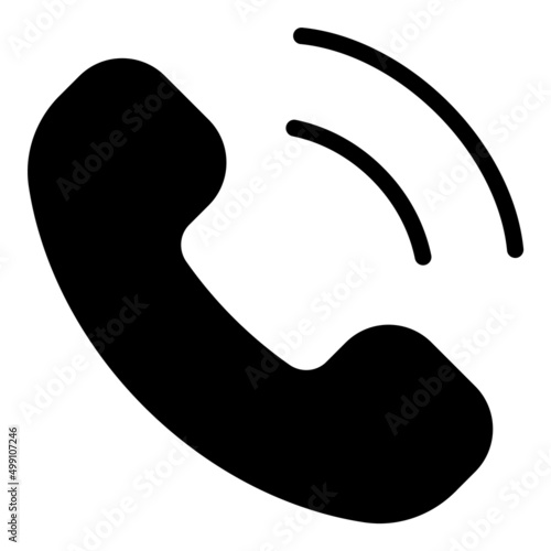 Phone Call Flat Icon Isolated On White Background