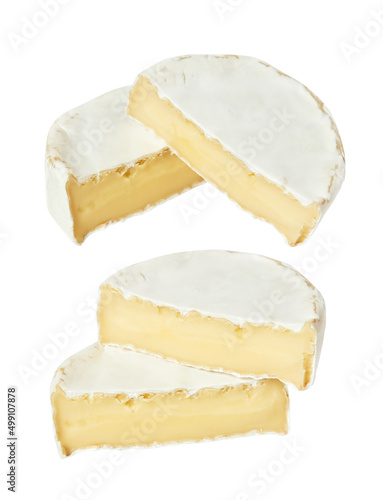 Brie Cheese (Camembert cheese) Isolated On White background with clipping path