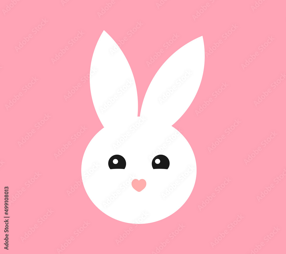 Fototapeta premium Cute white Easter bunny face.