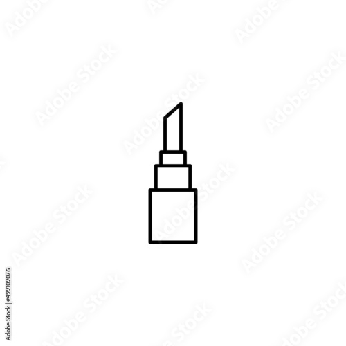 Beauty and cosmetics concept. Outline symbol suitable for web sites, advertisement, web sites etc. Editable stroke. Line icon of lipstick with big square tube