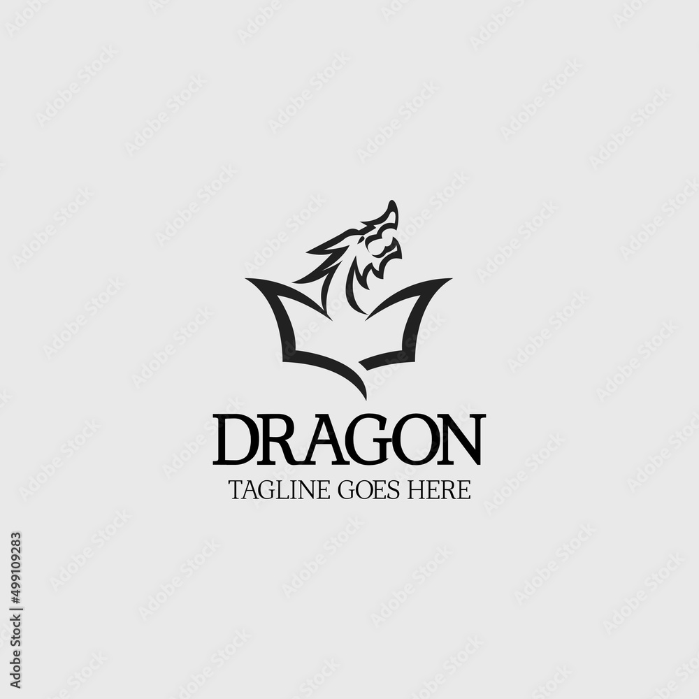 Dragon logo design template. Vector illustration Dragon logo design template. Vector illustration