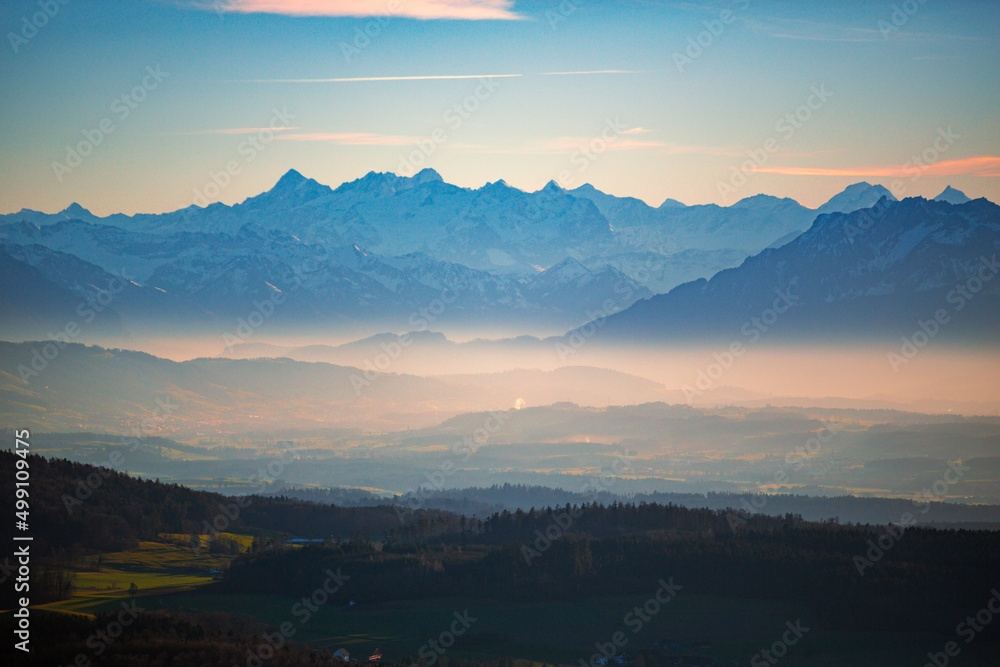 Wunderschöne Alpen, Sicht vom Uetliberg