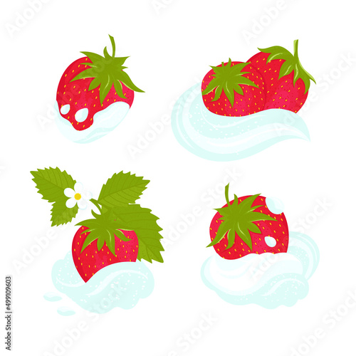 Strawberries in a delicate cream.