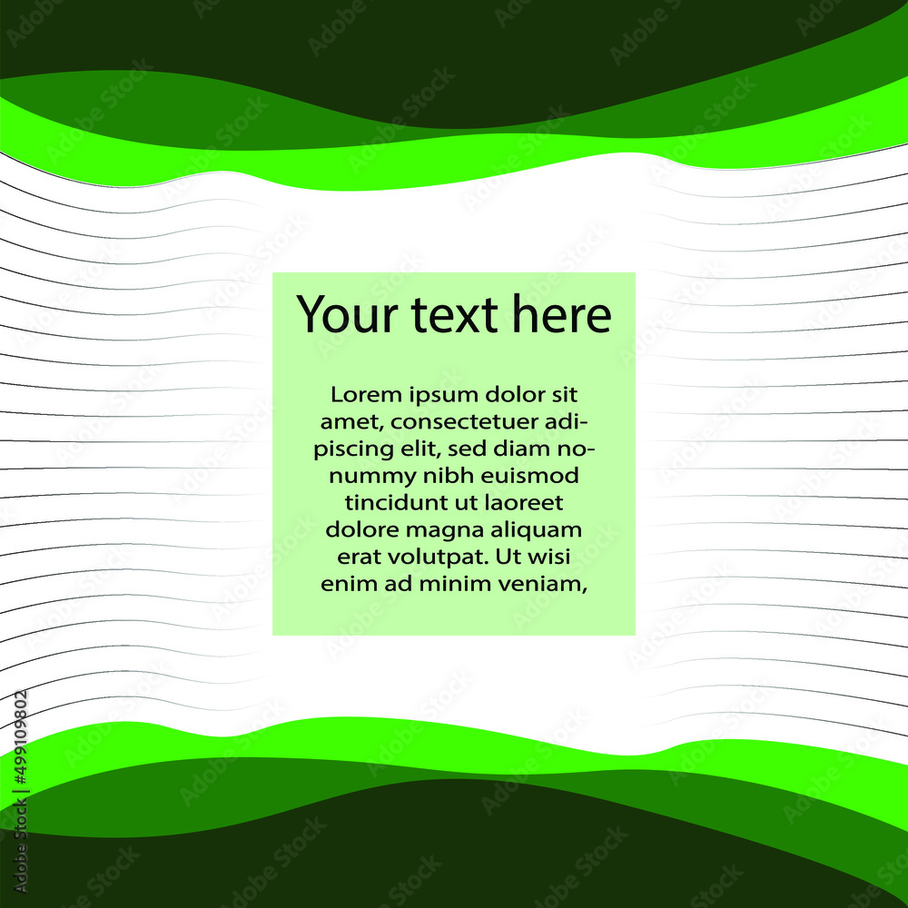 background with stripes in shades of green with frame for text in the center