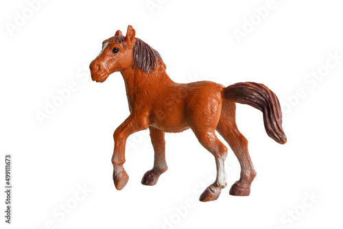 horse toy figurine isolated on white background