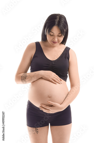 Pregnant young woman isolat...