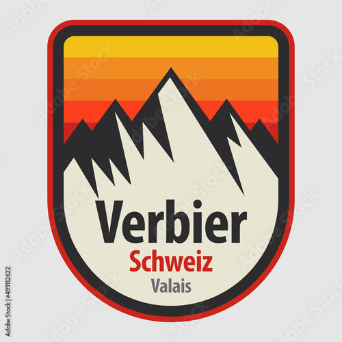 Emblem with the name of Verbier, Switzerland