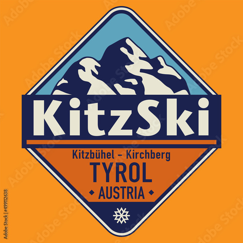 Emblem with the name of Kitzbuhel - Kirchberg, Austria