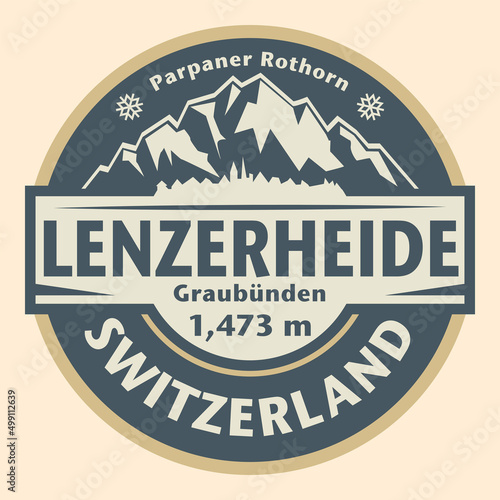 Emblem with the name of Lenzerheide, Switzerland