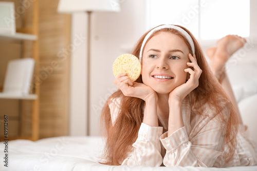 Young woman with makeup spo...