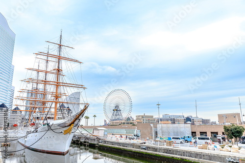 停泊する日本丸 神奈川県横浜市 Nihon Maru anchored. Kanagawa-ken Yokohama city.