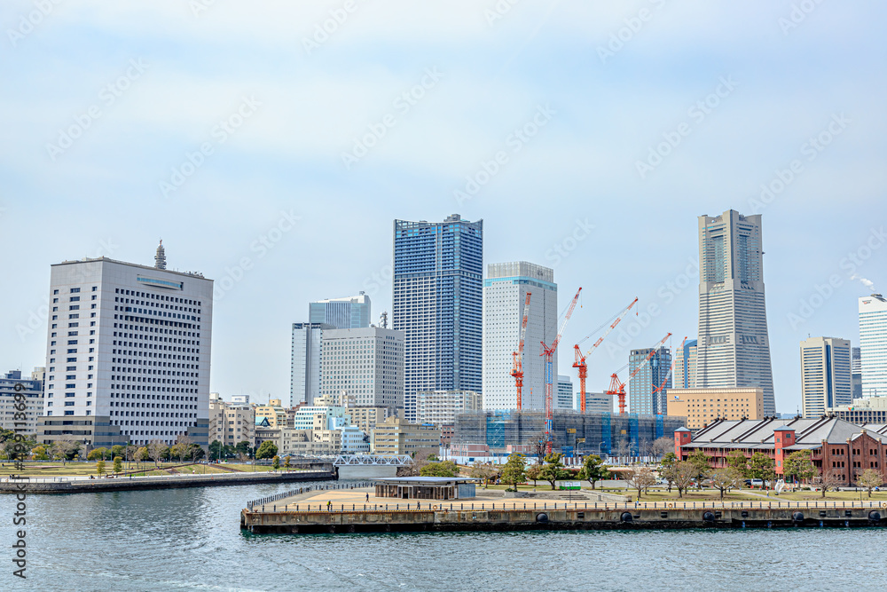 大さん橋ターミナルから見た横浜の景色　神奈川県横浜市　View of Yokohama seen from Osanbashi Terminal. Kanagawa-ken Yokohama city.