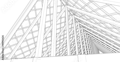 roof design of the house 3d rendering