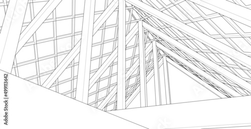 roof design of the house 3d rendering