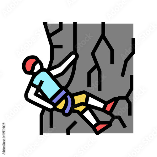 abseiling extreme sport color icon vector. abseiling extreme sport sign. isolated symbol illustration