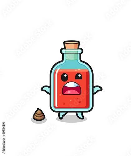 square poison bottle earth surprised to meet poop