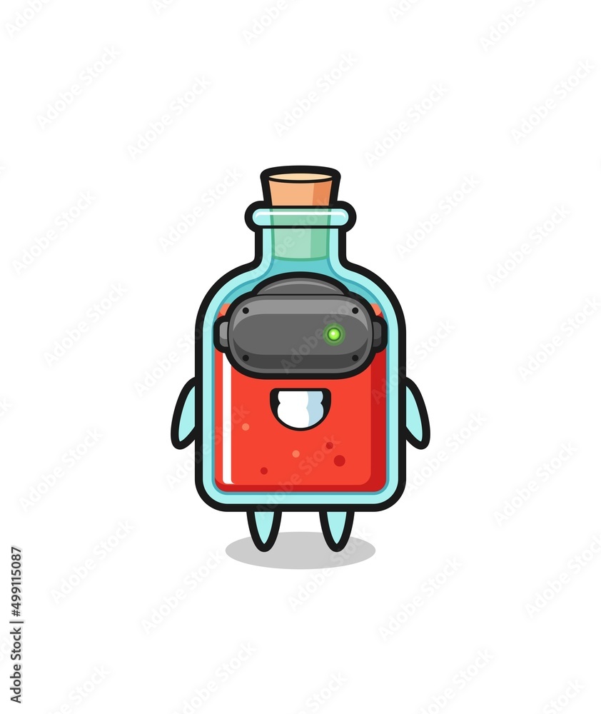 cute square poison bottle using VR headset cute square poison bottle using VR headset