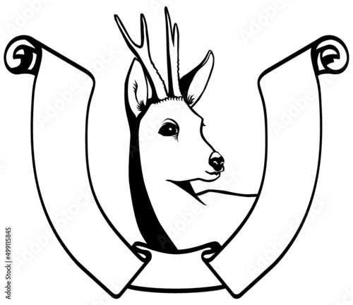 Logo mit Hirsch und Platz für Text