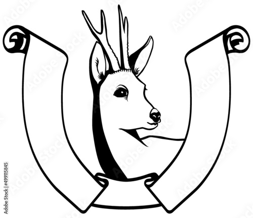 Logo mit Hirsch und Platz für Text
