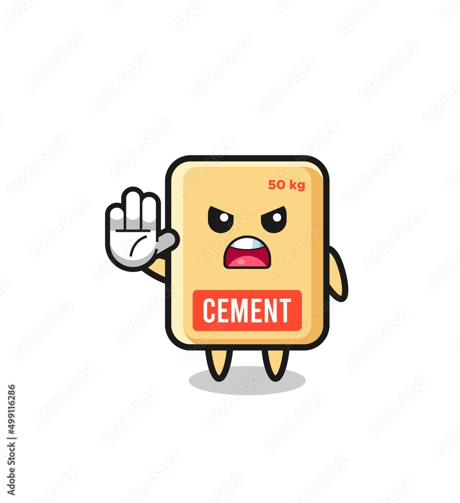 cement sack character doing stop gesture cement sack character doing stop gesture