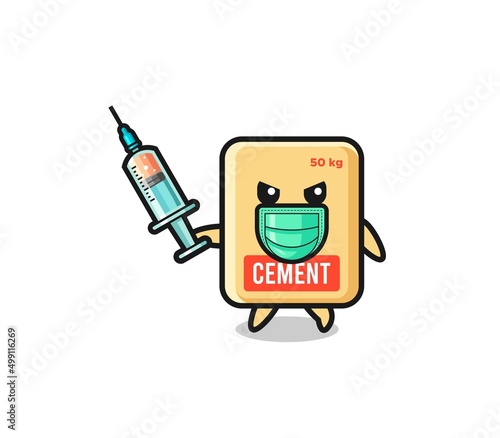 illustration of the cement sack to fight the virus