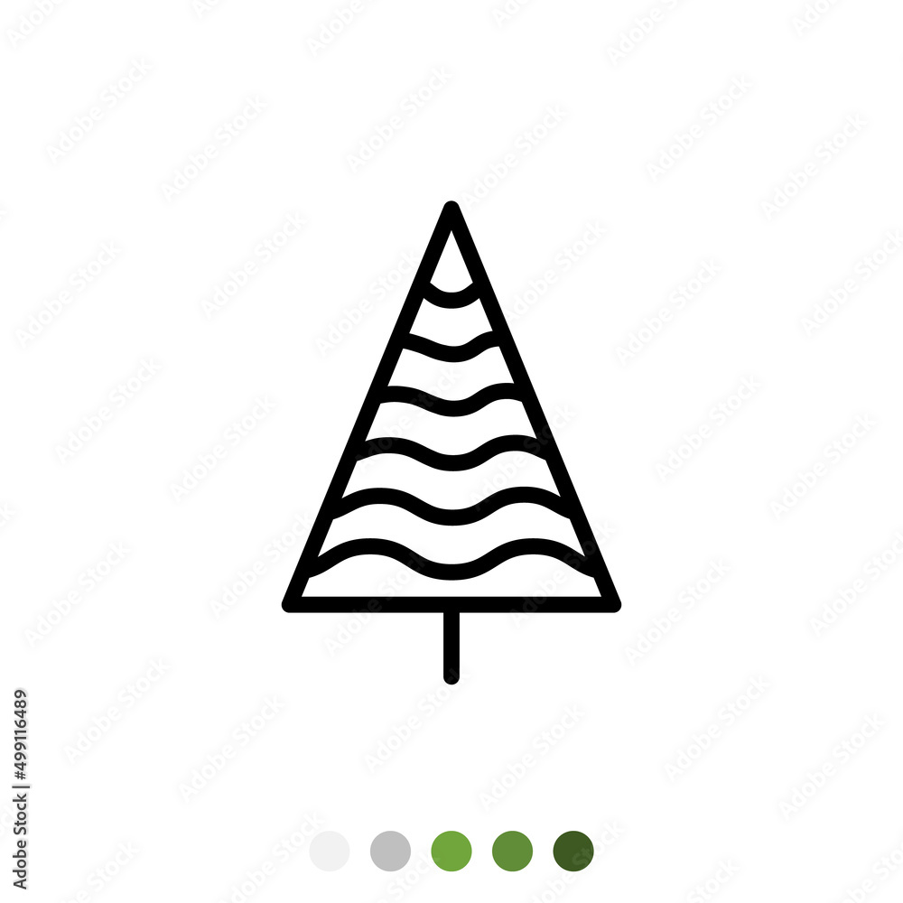 Pine tree or Christmas tree outline icon, Vector. Pine tree or Christmas tree outline icon, Vector.