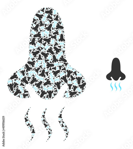 Fractal collage snuff icon. Vector collage is constructed of repeating rotated snuff items. Fractal collage for snuff icons.