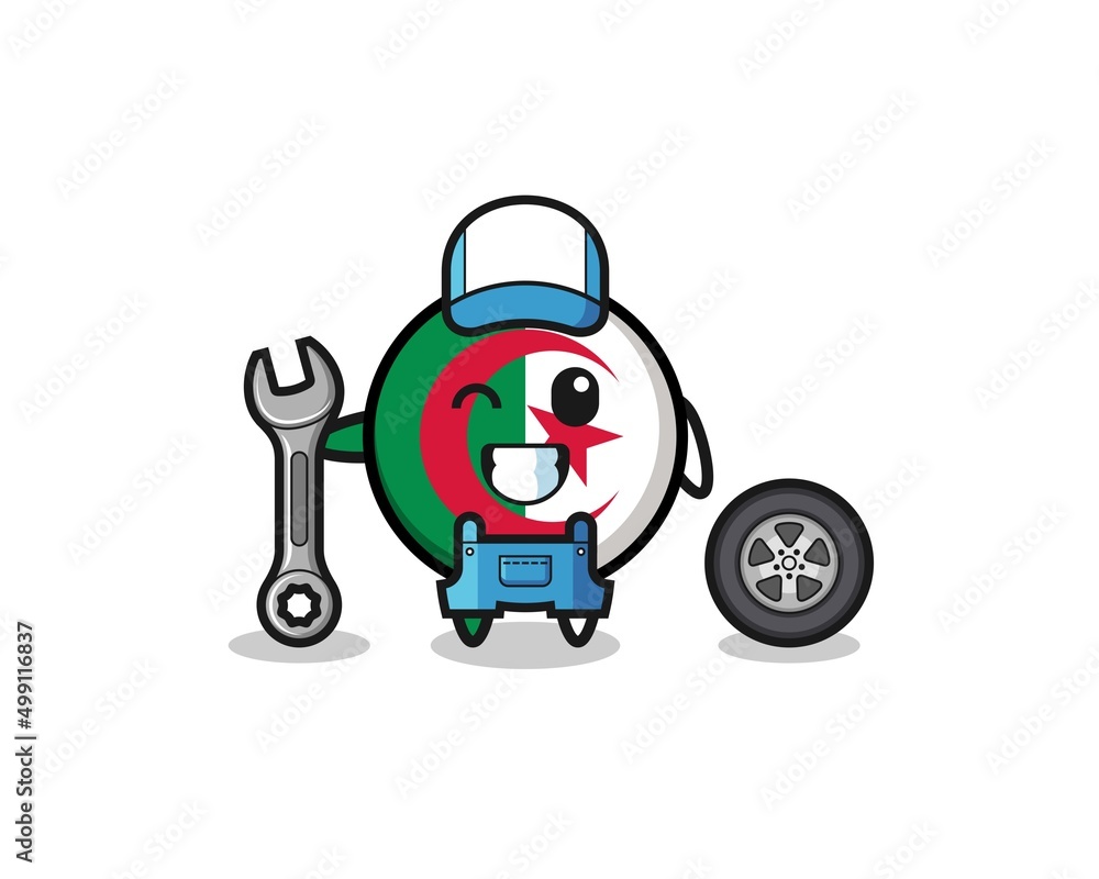 the algeria flag character as a mechanic mascot the algeria flag character as a mechanic mascot