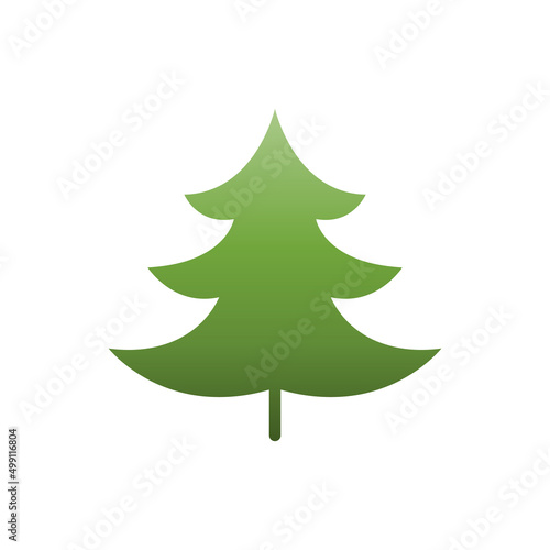 Pine tree or Christmas tree flat icon, Vector.