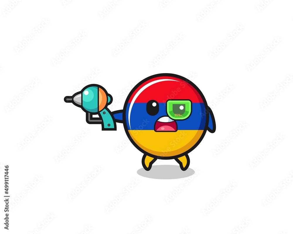 Fototapeta premium cute armenia flag holding a future gun